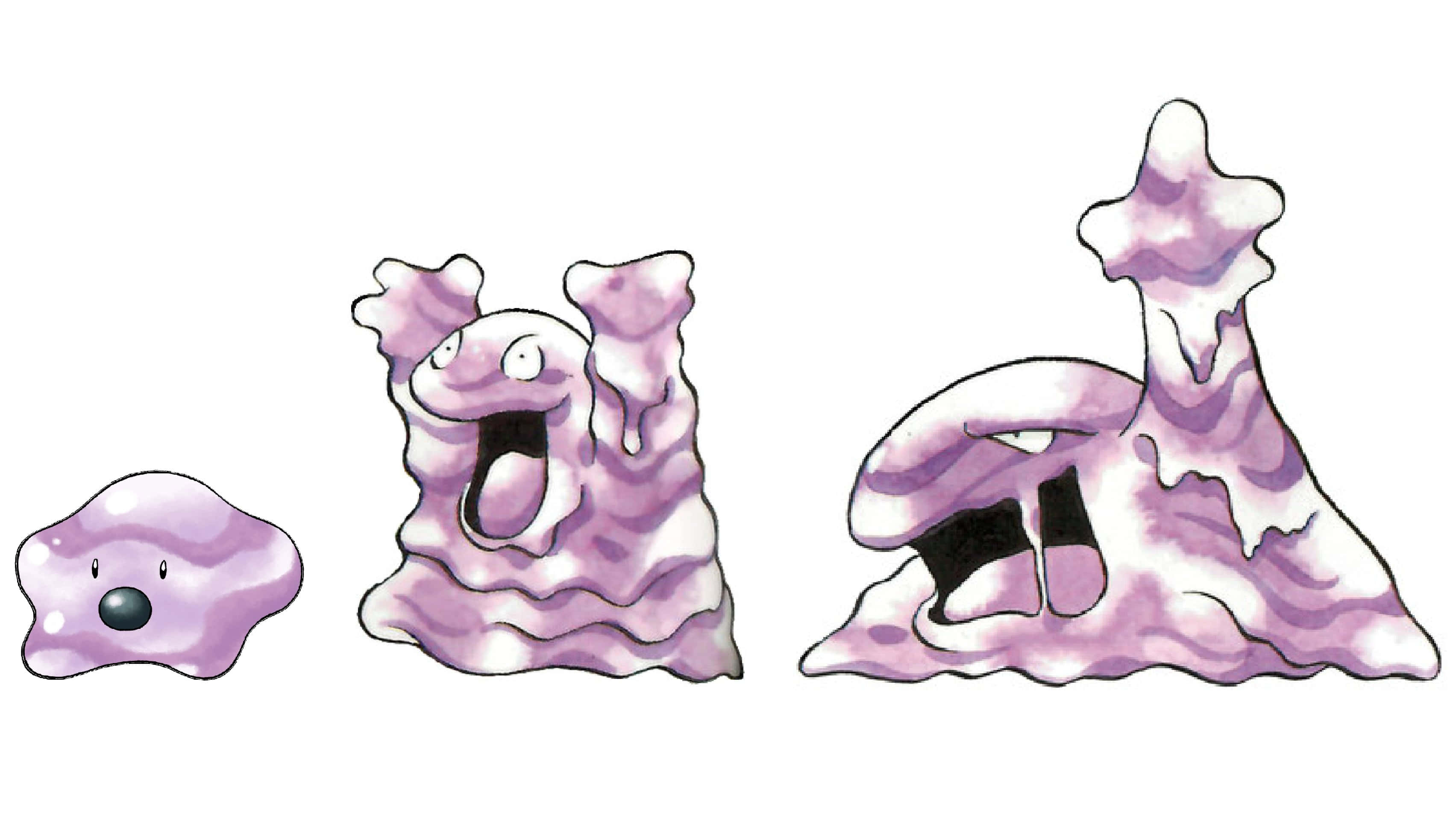 Grimer, Evolution Chain, purple, 2K Desktop Wallpaper