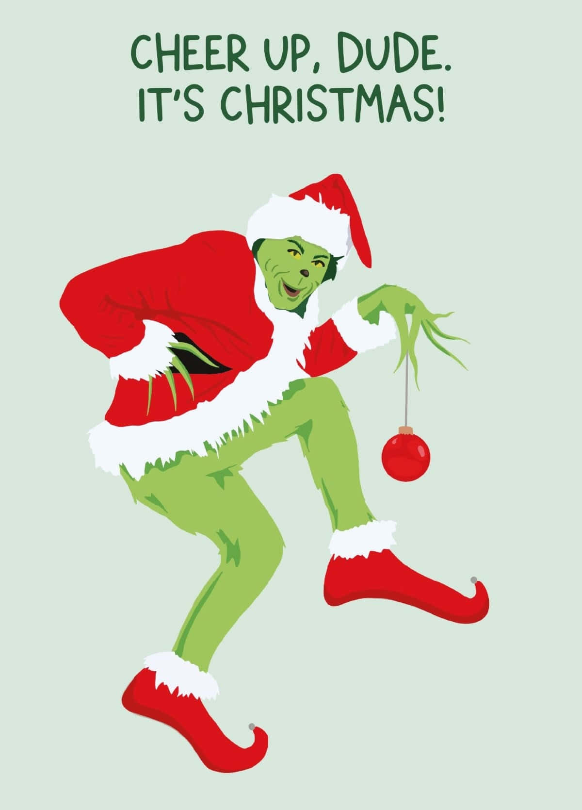 Grinch, red Santa suit, red ornament, HD Phone Wallpaper