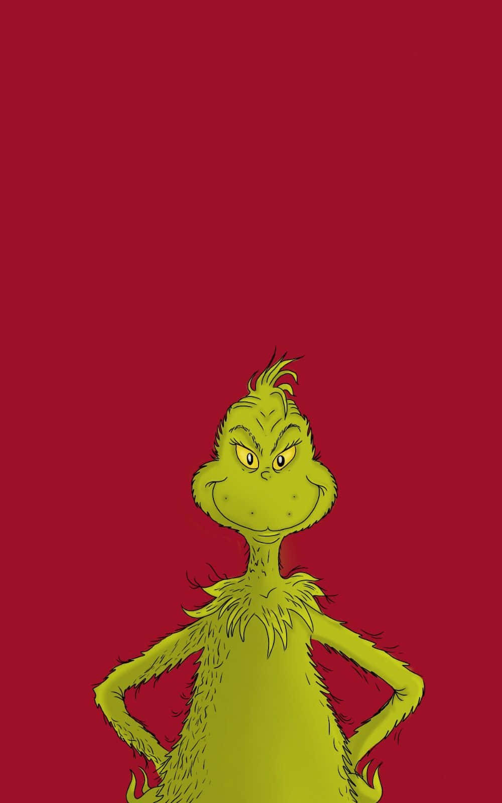 Grinch, green Grinch, solid red background, HD Phone Wallpaper