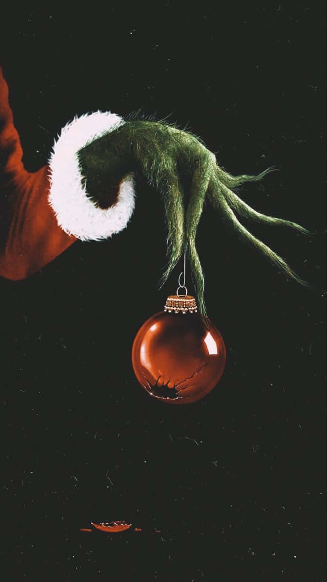 Grinch, green furry hand, white cuff, SD Phone Wallpaper