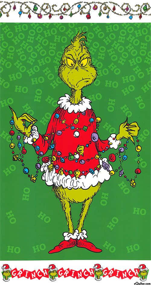 Grinch, red holiday sweater, ornaments, SD Phone Wallpaper