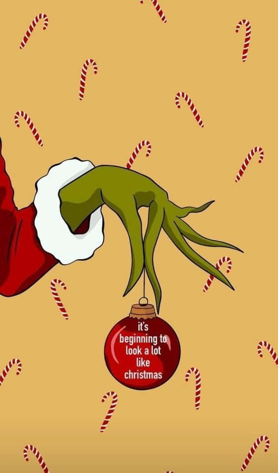 Grinch, iPhone, green hand, SD Phone Wallpaper