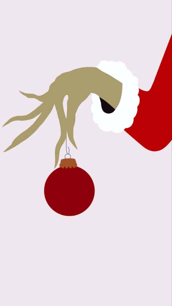 Grinch, Christmas iPhone, red ornament, SD Phone Wallpaper