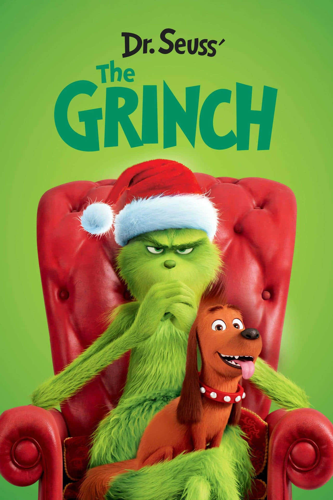 Grinch, dog, Santa hat, Full HD Phone Wallpaper