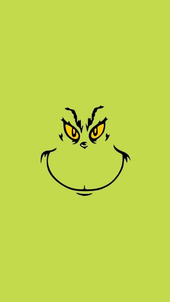 Grinch, black outline, yellow eyes, SD Phone Wallpaper