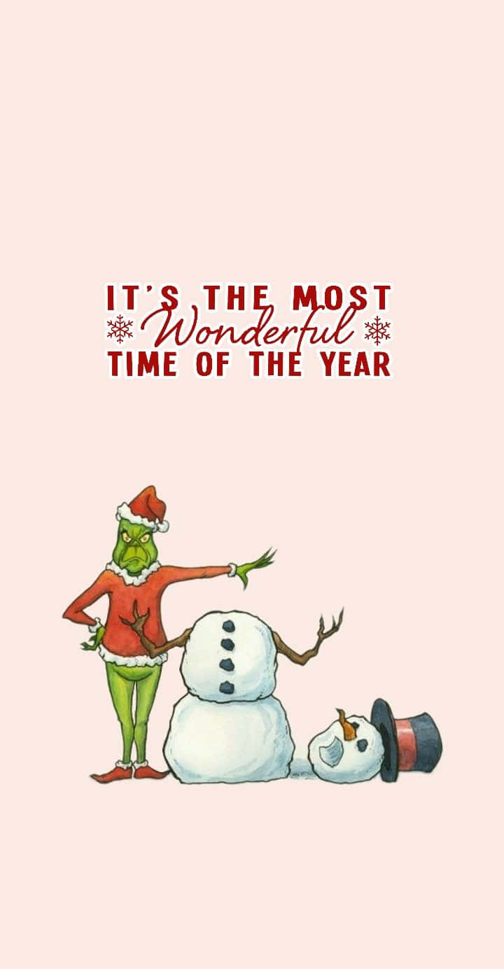 Grinch, red Santa suit, snowman, HD Phone Wallpaper
