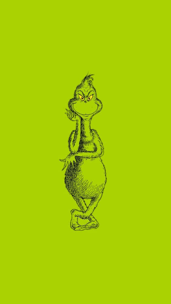 Grinch, lime green, smug smirk, SD Phone Wallpaper