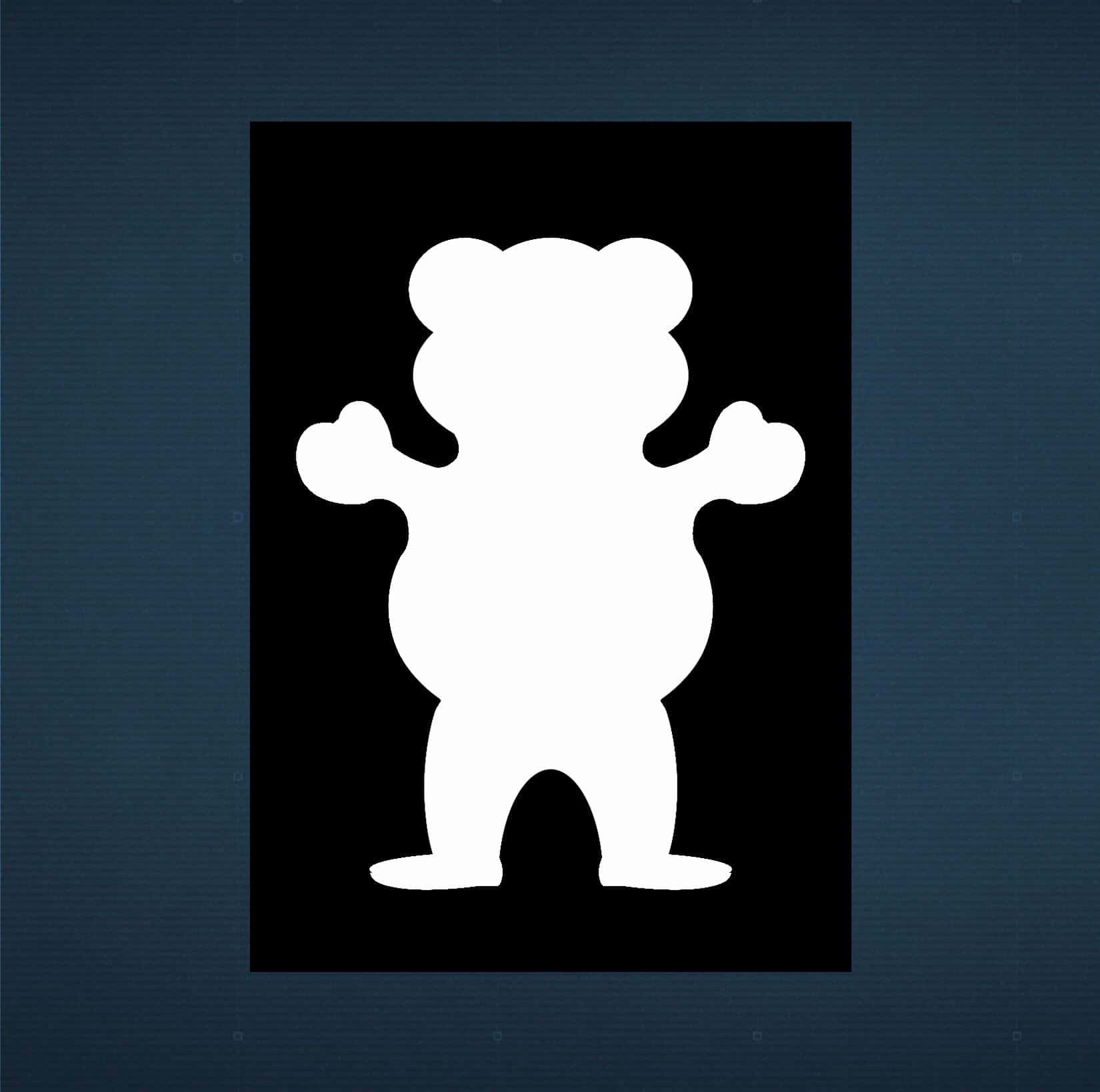 Grizzly Griptape, cartoon bear, stark white silhouette, HD Desktop Wallpaper