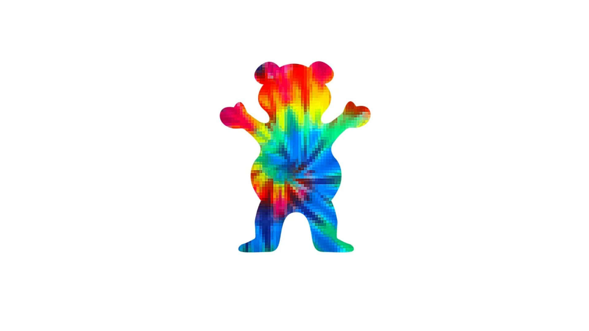 Grizzly Griptape, tie dye bear, rainbow hues, Full HD Desktop Wallpaper