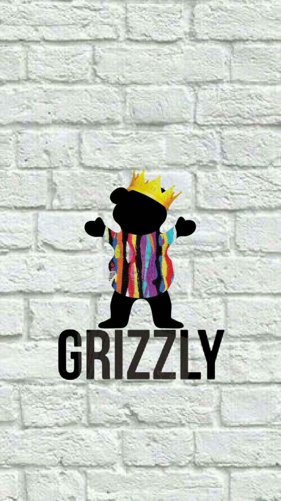 Grizzly Griptape, black bear silhouette, yellow crown, Full HD Phone Wallpaper