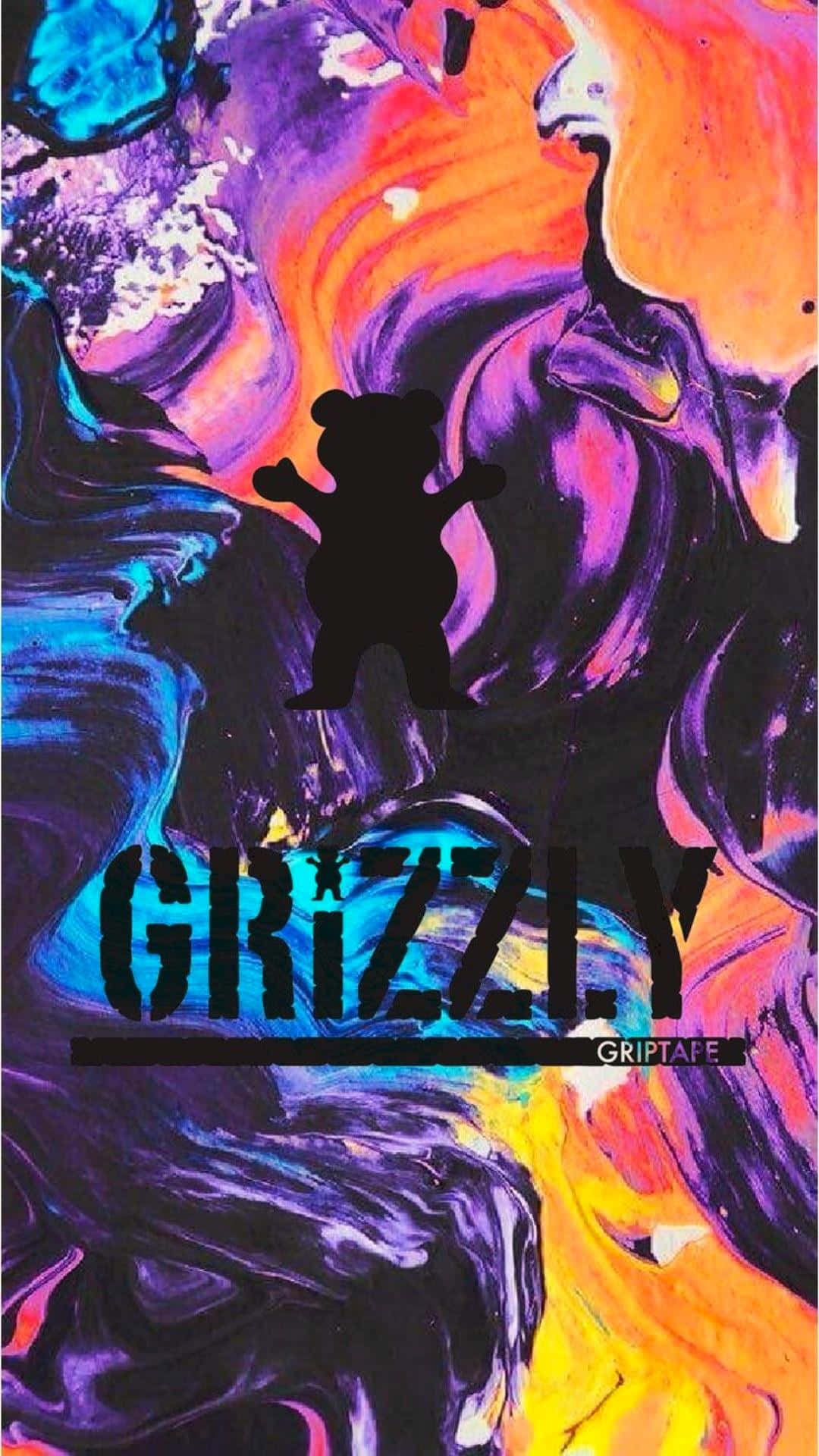 Grizzly Griptape, black bear silhouette, electric blue, Full HD Phone Wallpaper