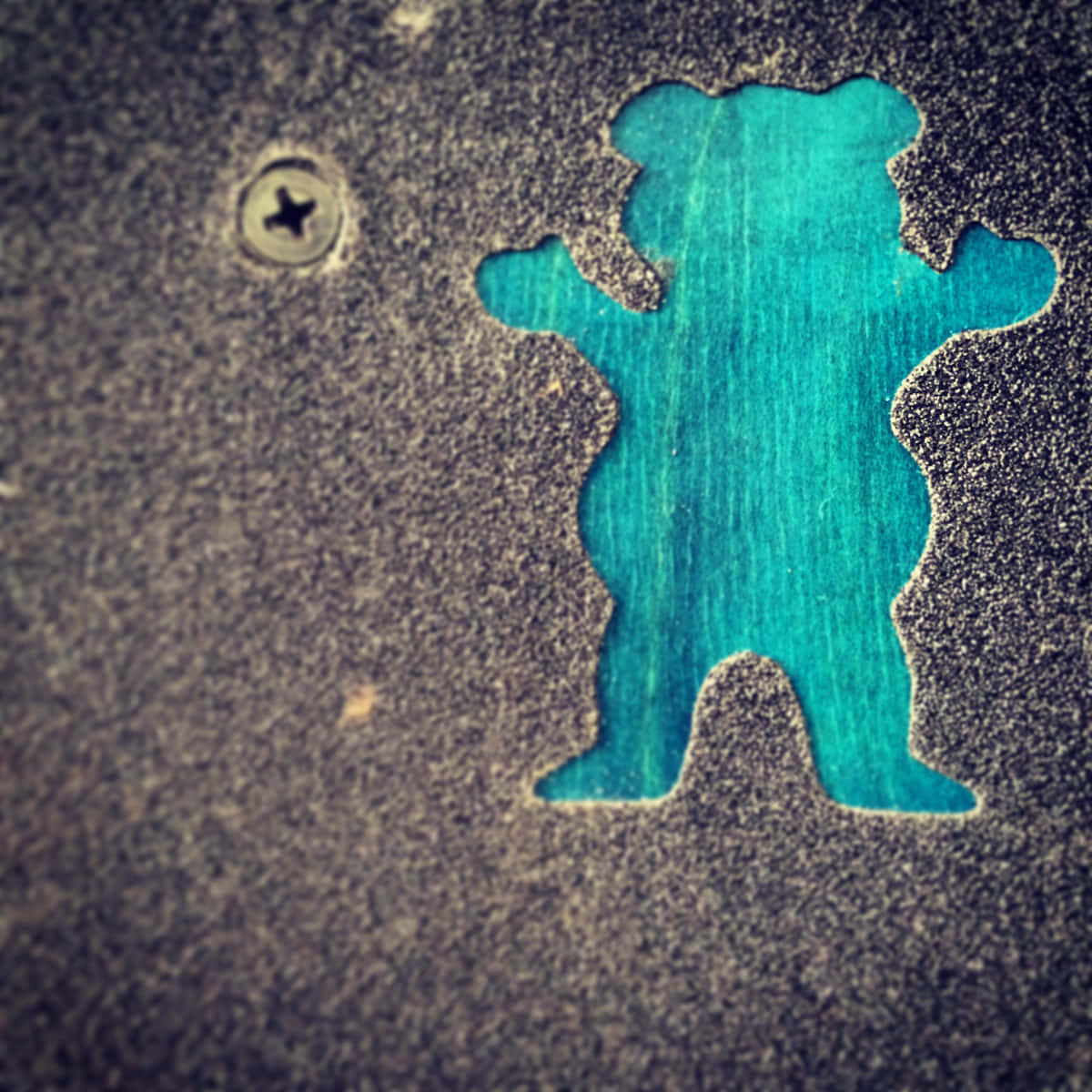 Grizzly Griptape, bear logo, teal-colored, SD Desktop Wallpaper