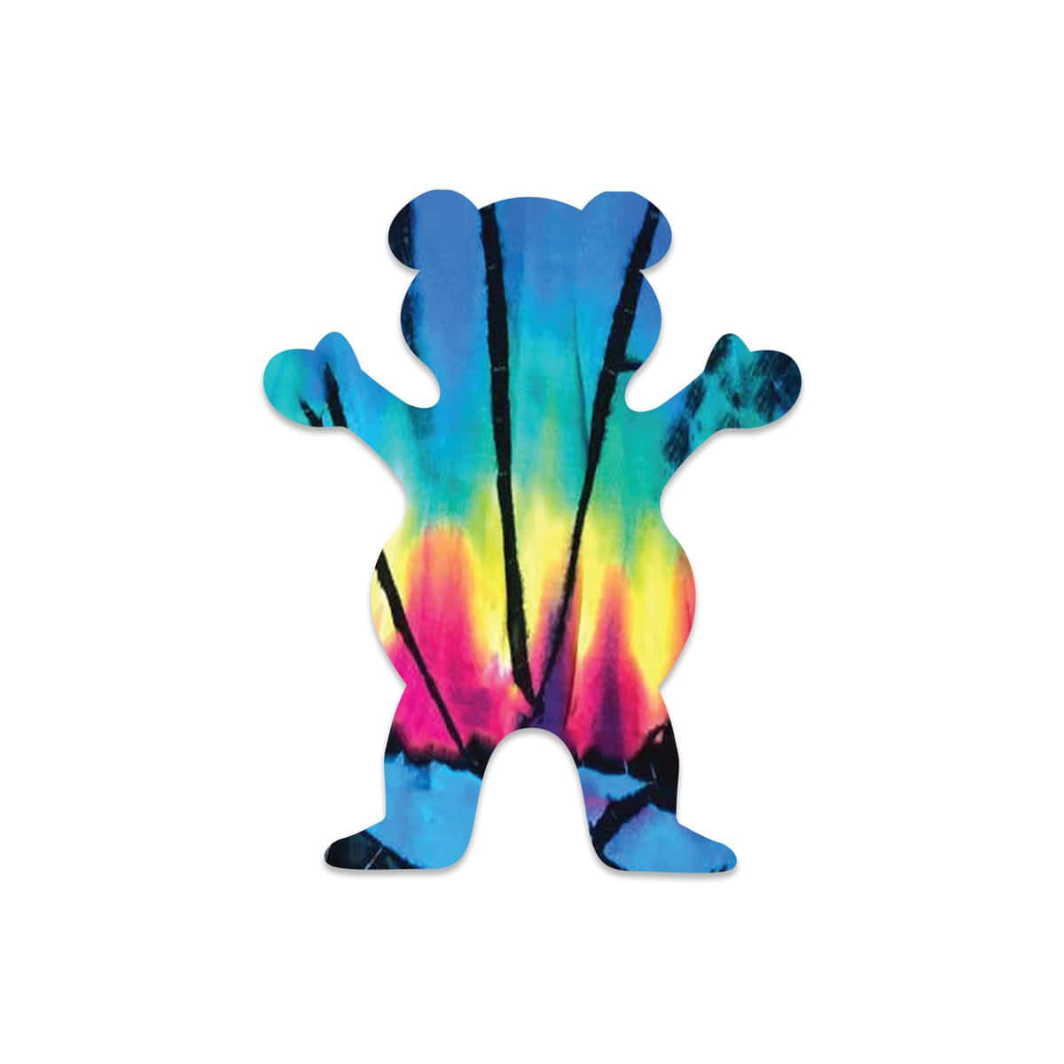 Grizzly Griptape, tie dye bear, blue teal yellow magenta hues, SD Desktop Wallpaper