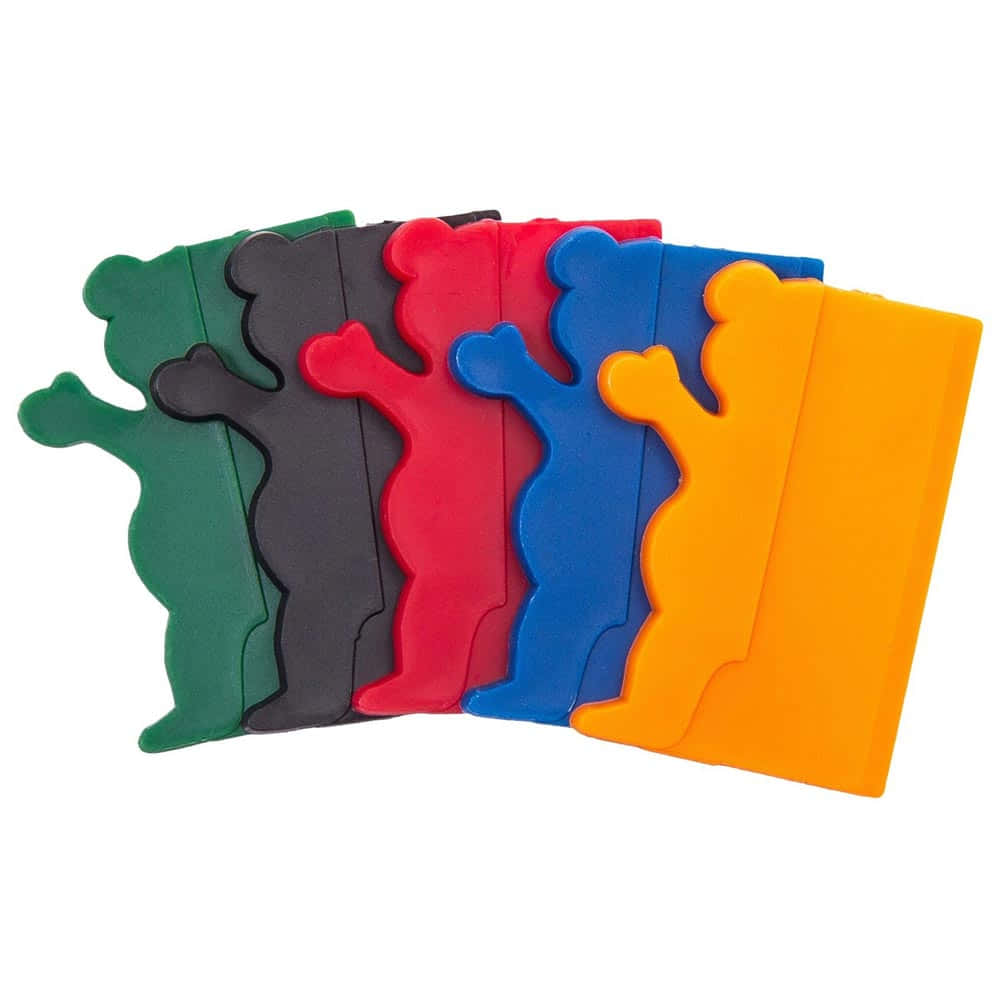 Grizzly Griptape, bear-shaped plastic cutouts, green black red blue orange, SD Desktop Wallpaper