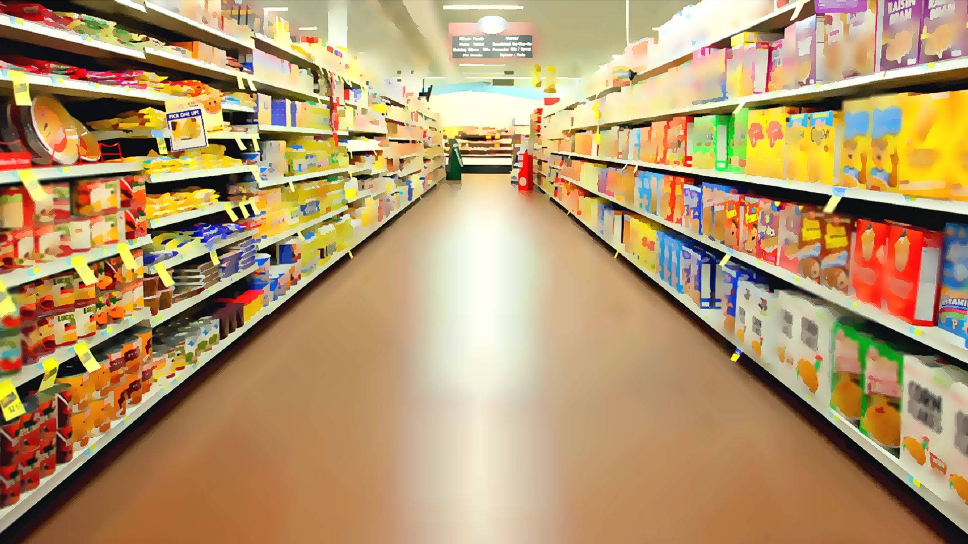 oil painting, grocery store, supermarket aisle, Full HD Desktop Wallpaper