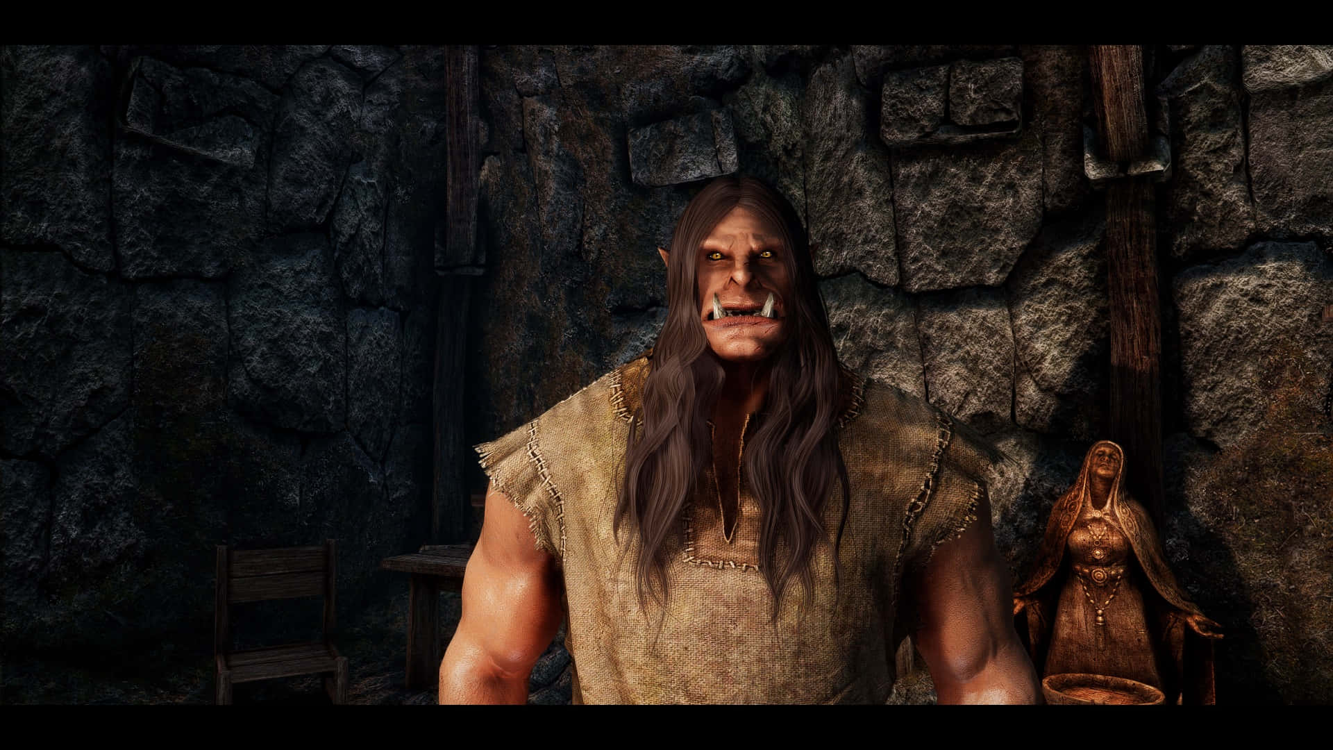 Grom Hellscream, orc, long hair, Full HD Desktop Wallpaper