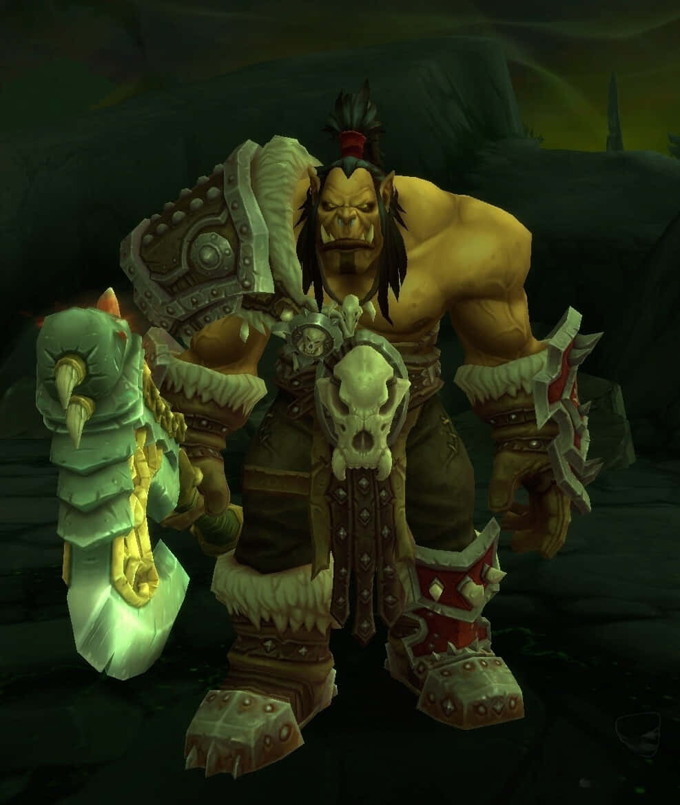 Grom Hellscream, orc warrior, ornate armor, SD Phone Wallpaper