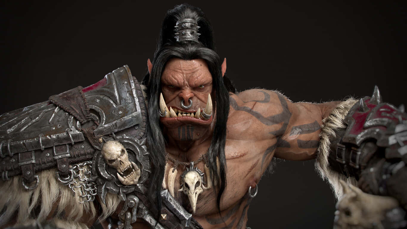 Grom Hellscream, orc warrior, tusks, HD Desktop Wallpaper