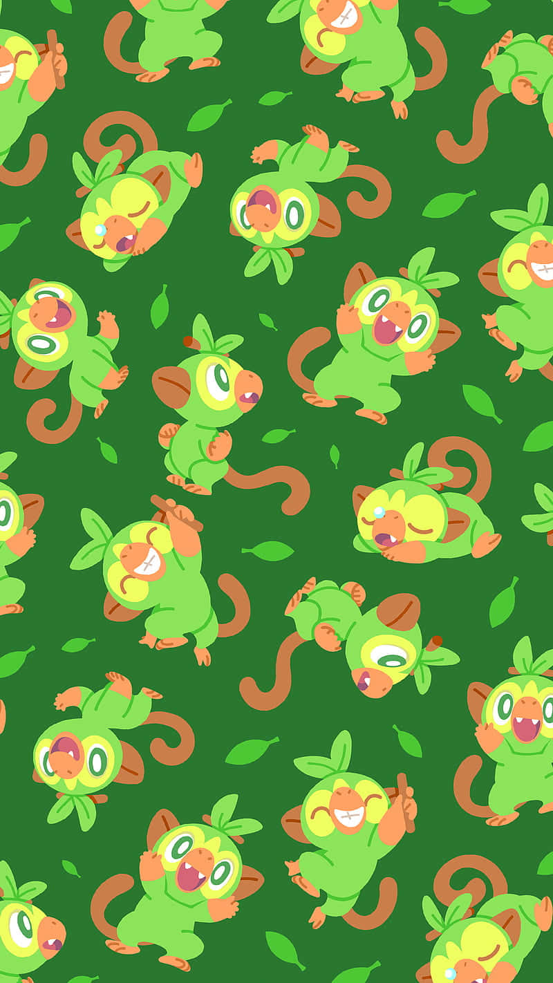 Grookey, leaf hat, brown tail, HD Phone Wallpaper