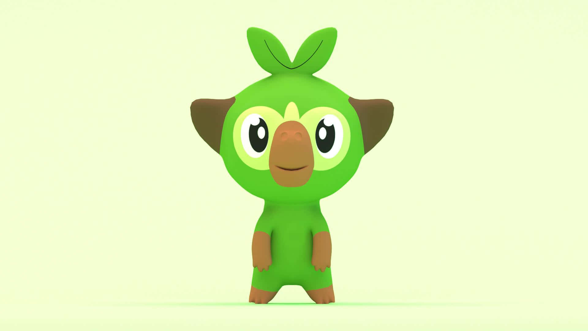 Grookey, Grass-type Pokémon, leaf-like ears, Full HD Desktop Wallpaper