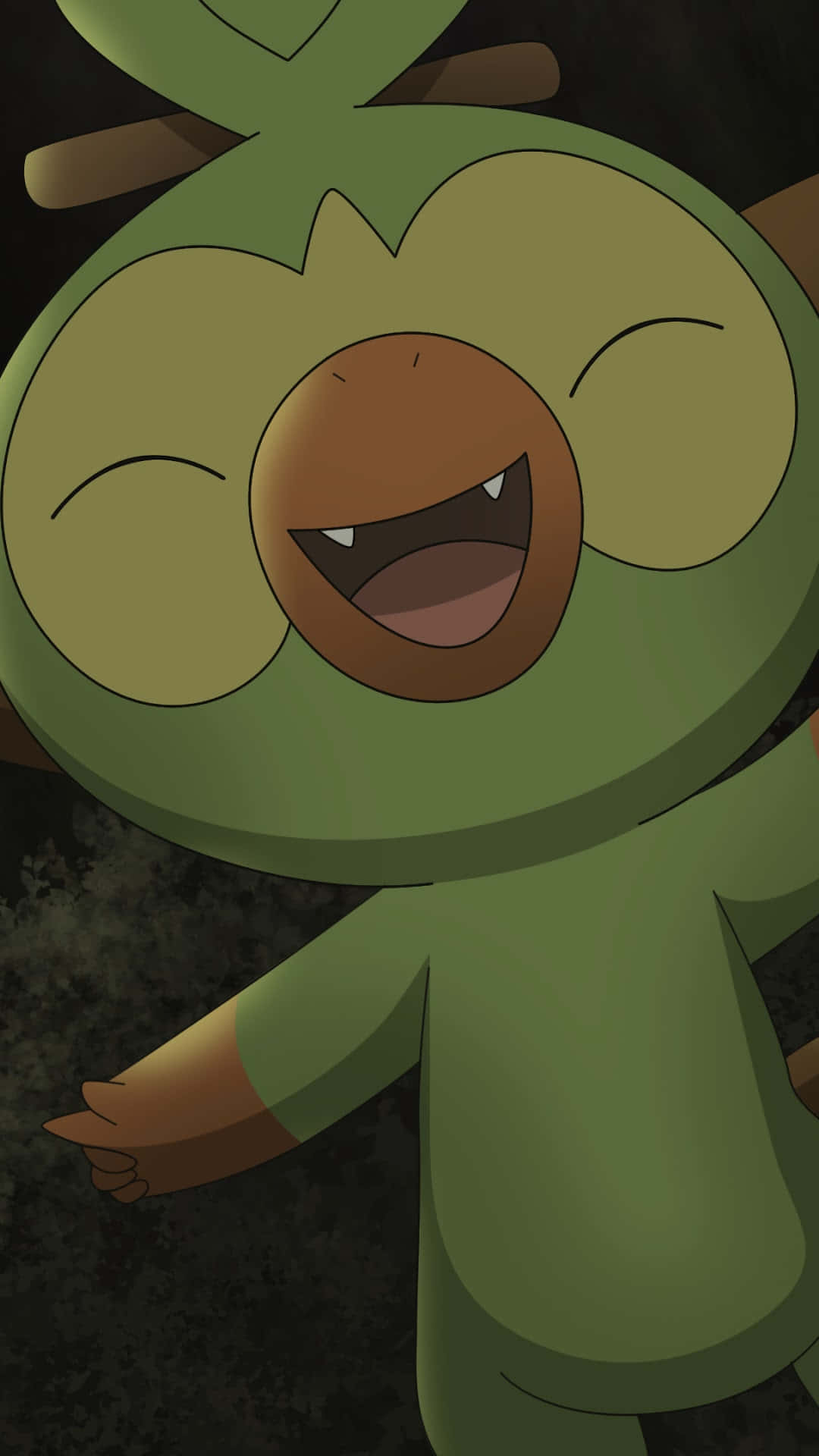 Grookey, anime creature, green, Full HD Phone Wallpaper