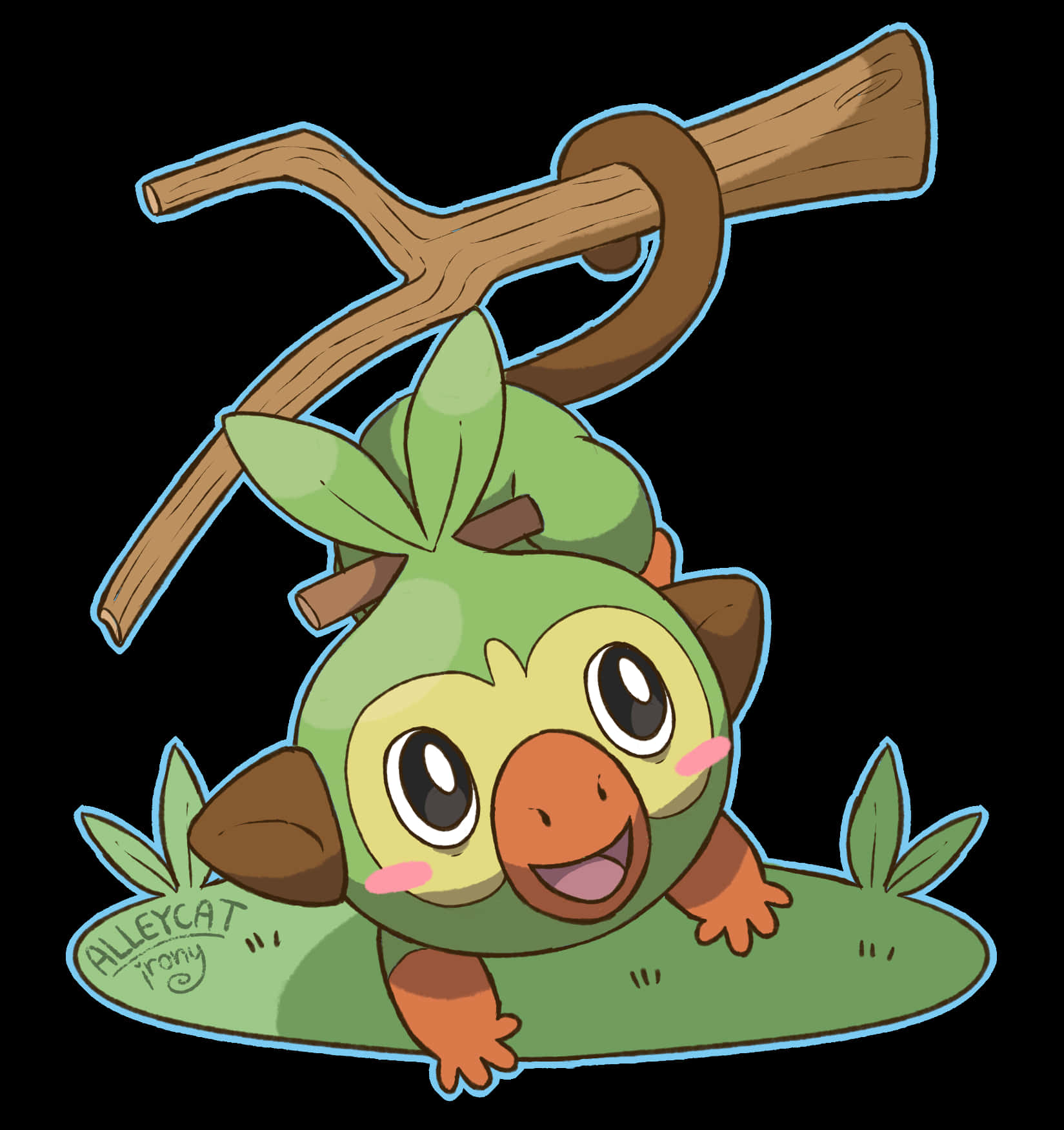 Grookey, leafy headgear, wooden staff, HD Phone Wallpaper