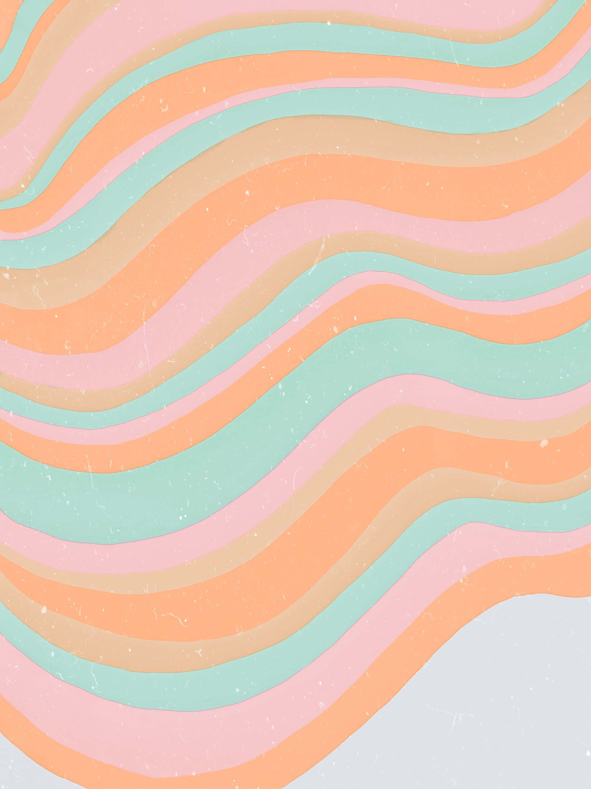 Groovy, peach mint, beige, 2K Phone Wallpaper