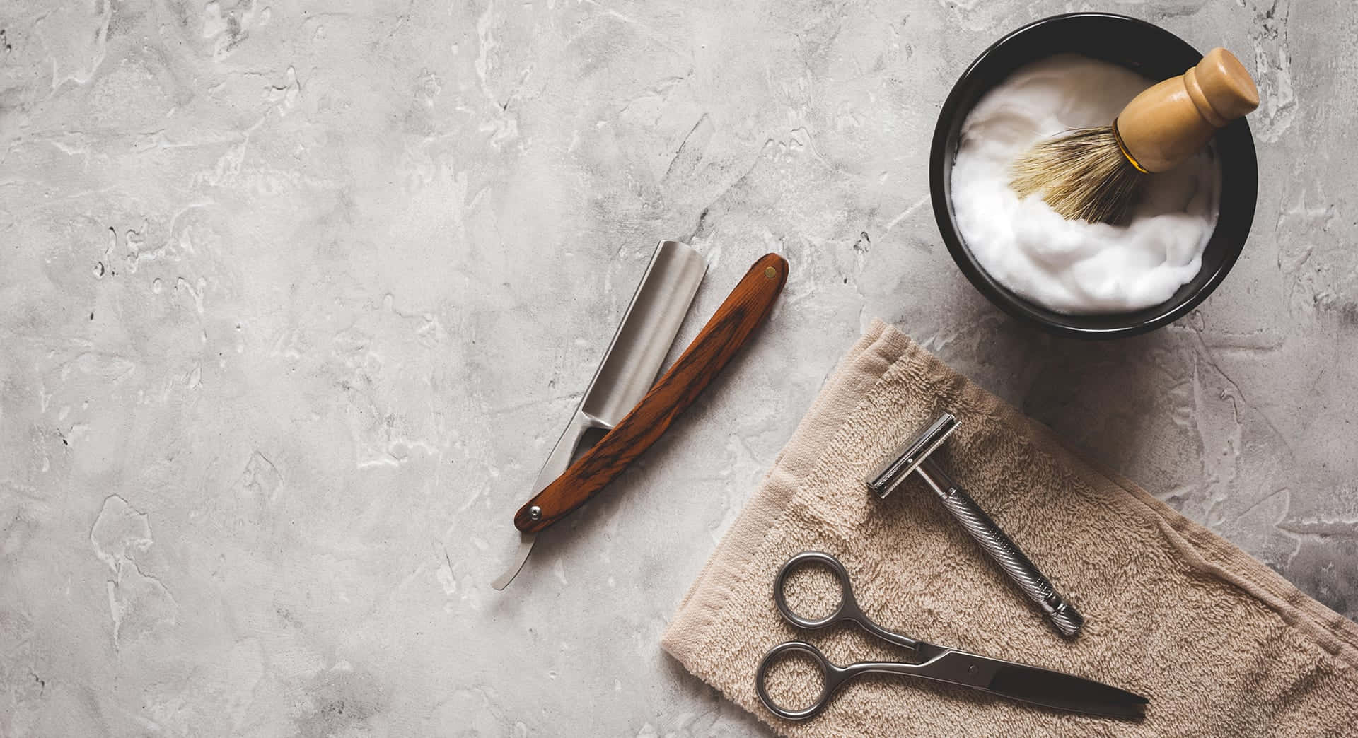straight razor, safety razor, scissors, Full HD Desktop Wallpaper