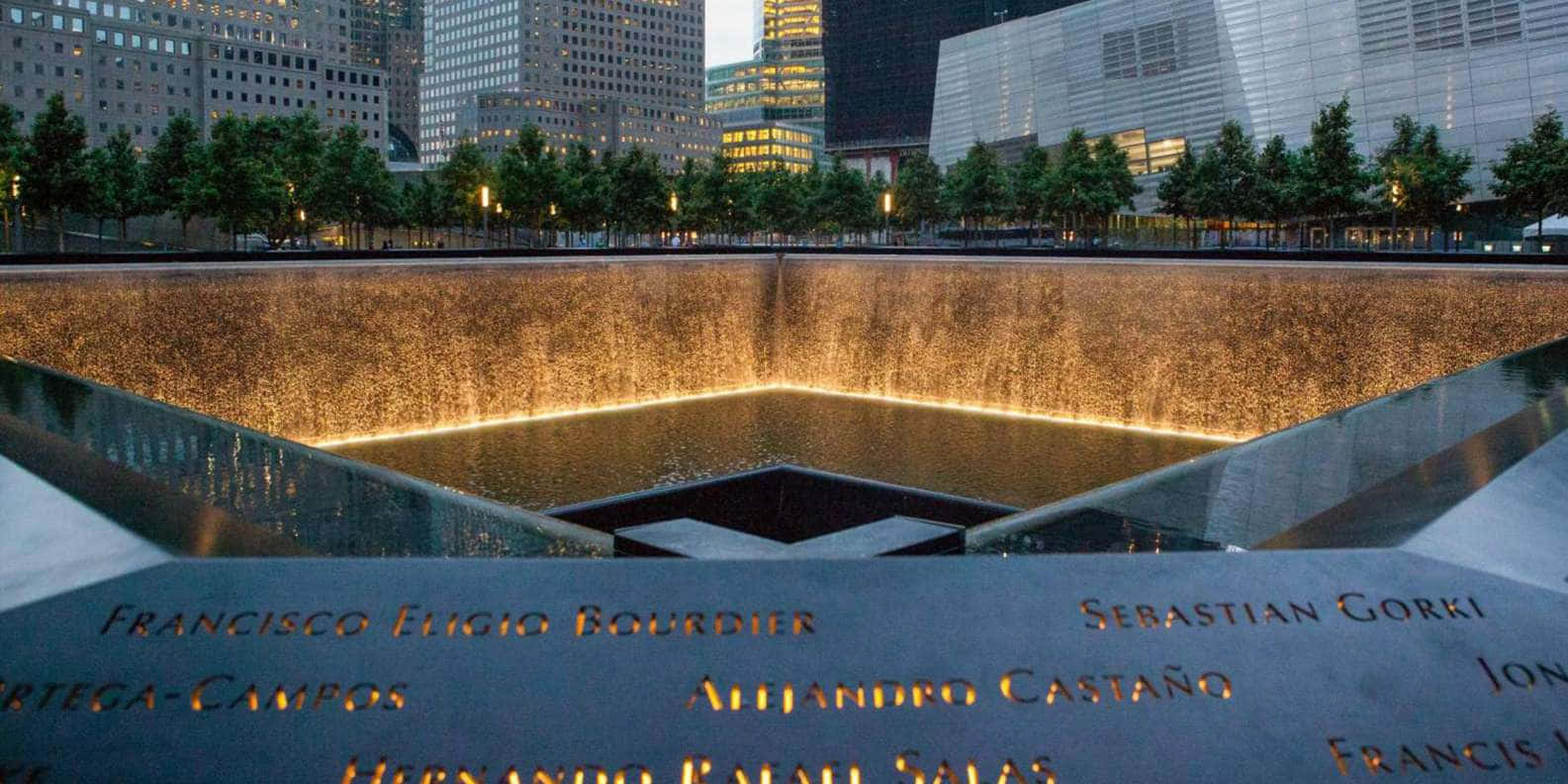 Ground Zero, reflecting pool, cascading water, HD Desktop Wallpaper