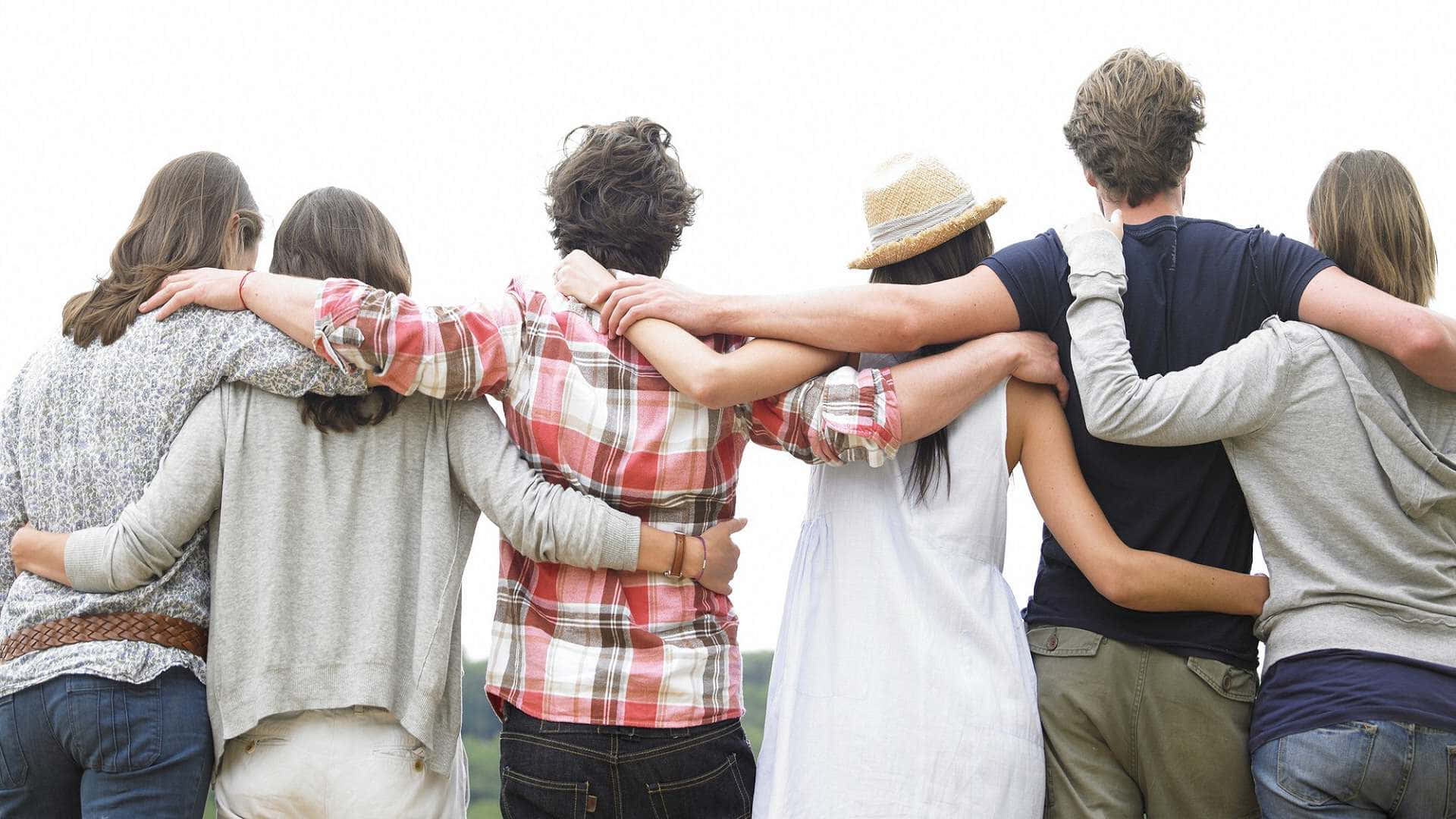 Group Of Friends, arm in arm, circle, Full HD Desktop Wallpaper