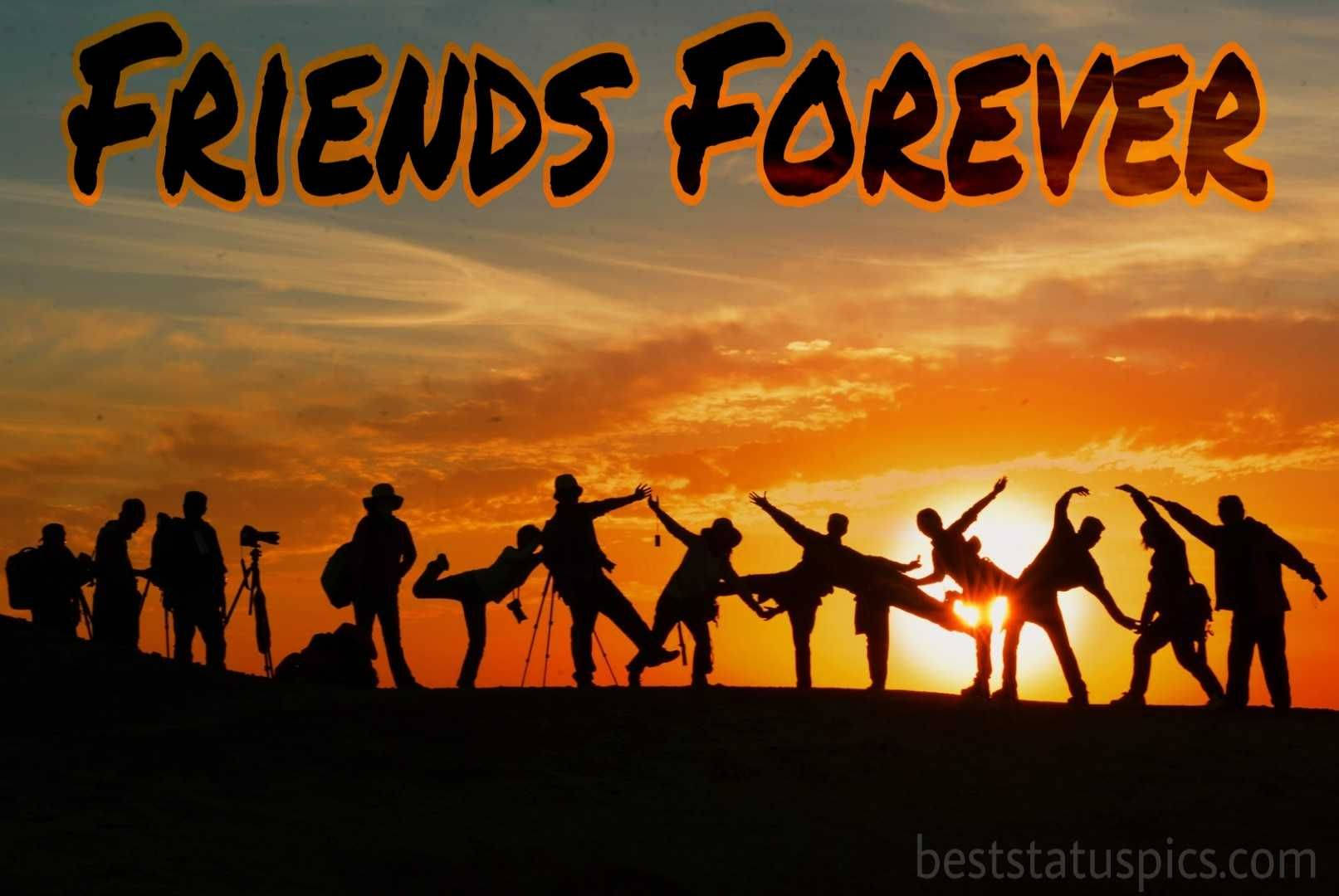 Group Friends Forever Sunset, sunset, hill, HD Desktop Wallpaper