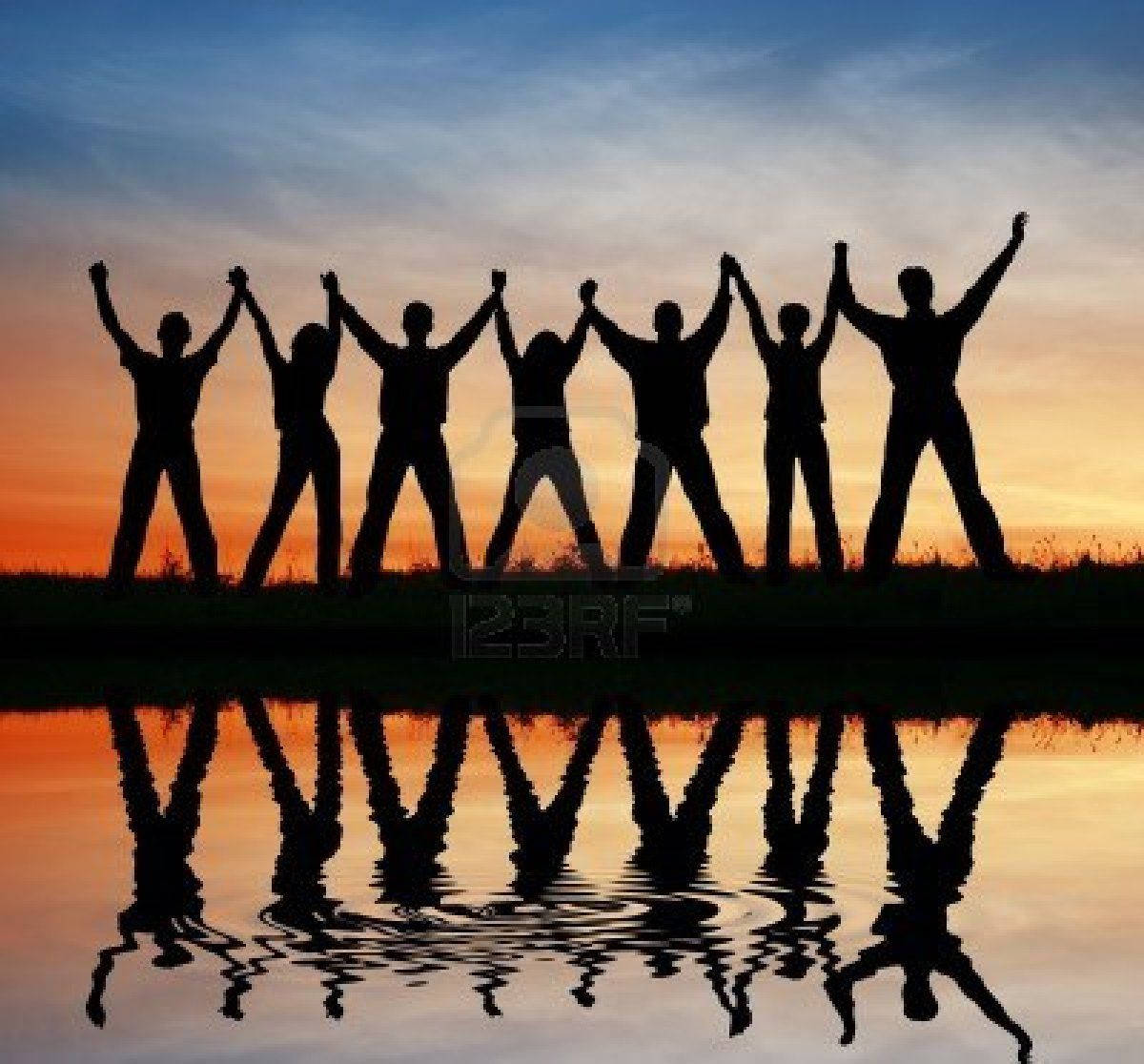 Group Of Friends, sunset, calm water, SD Desktop Wallpaper