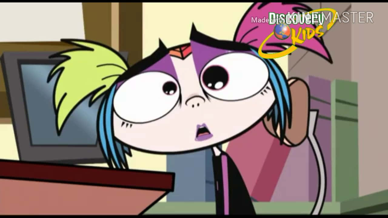 Creepie, purple and blue hair, pink hat, HD Desktop Wallpaper
