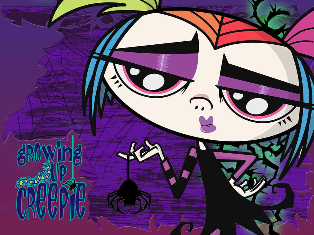 Growing Up Creepie, spider toy, rainbow hair, SD Desktop Wallpaper