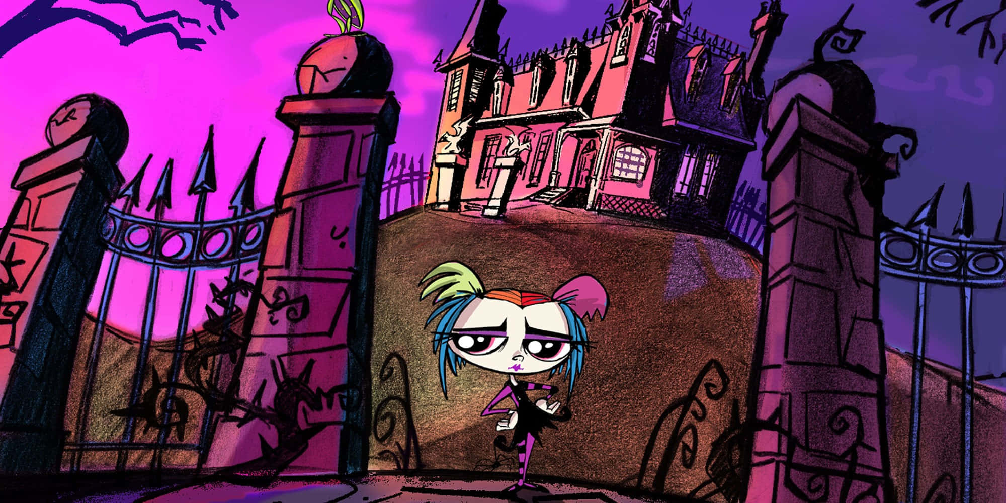 Growing Up Creepie, mansion, spooky mansion gate, Full HD Desktop Wallpaper