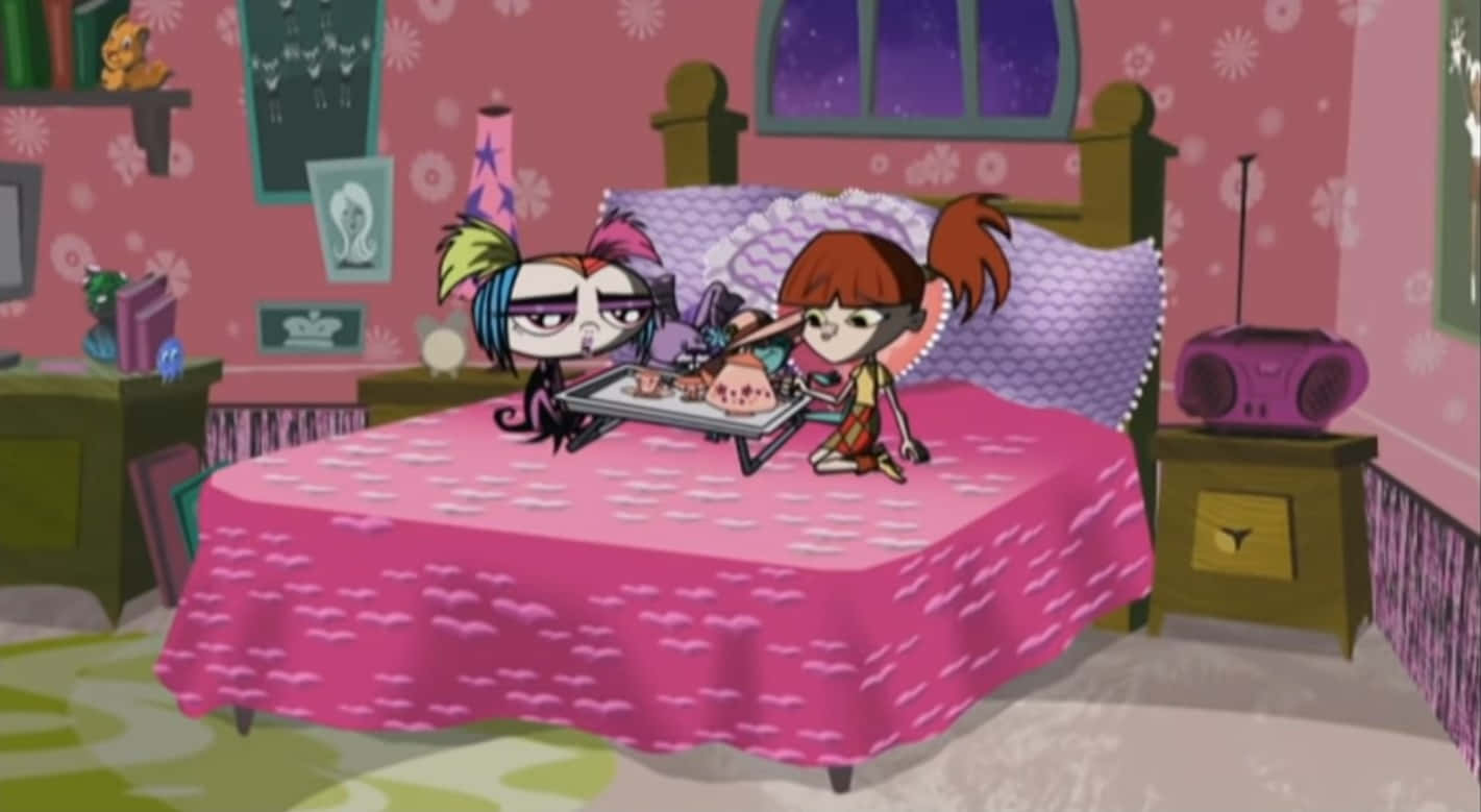 Growing Up Creepie, tea party game, pink bed, HD Desktop Wallpaper
