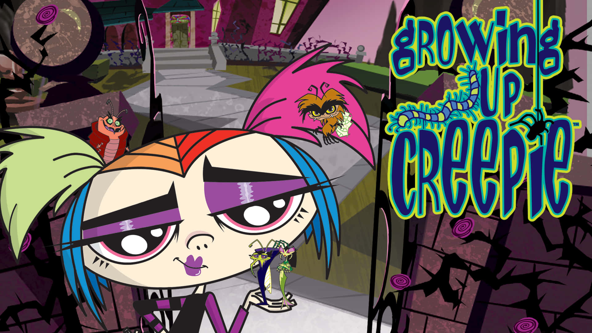 Growing Up Creepie, colorful hair, purple eyes, Full HD Desktop Wallpaper