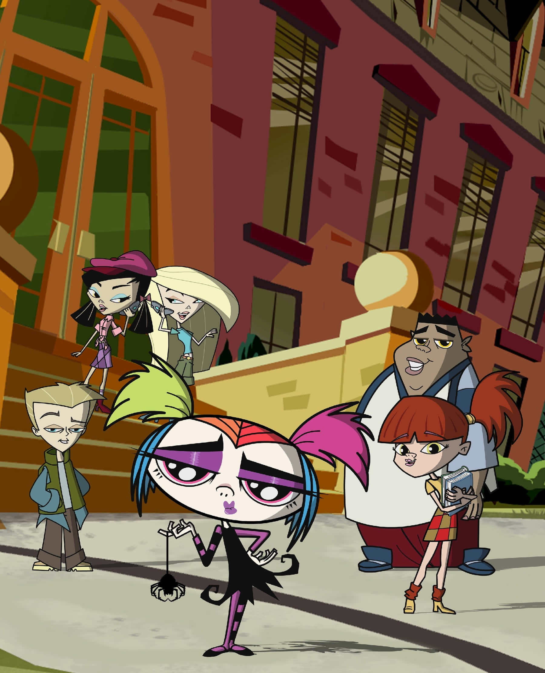 Growing Up Creepie, animated characters, city sidewalk, Full HD Phone Wallpaper