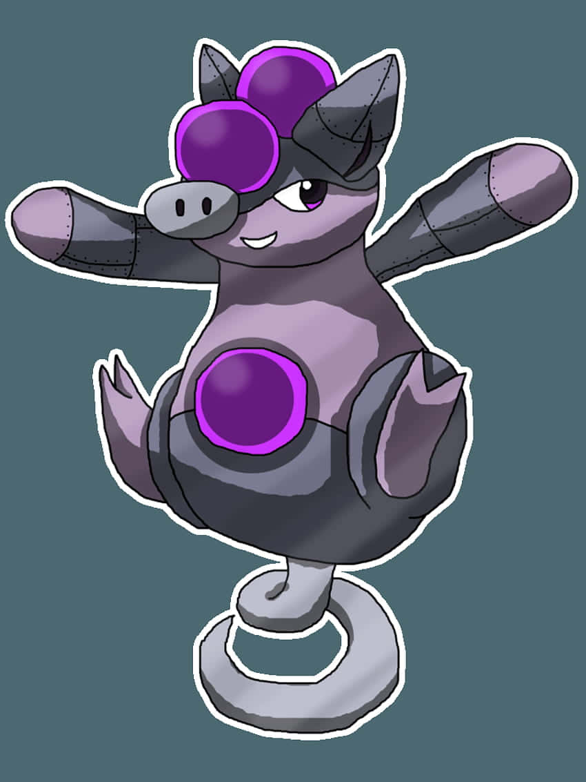 Grumpig, spring-like tail, purple and gray, SD Phone Wallpaper