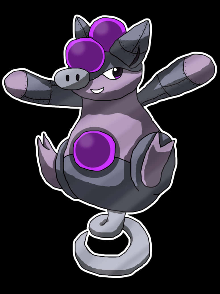 Grumpig, purple pearls, purple and gray, SD Phone Wallpaper