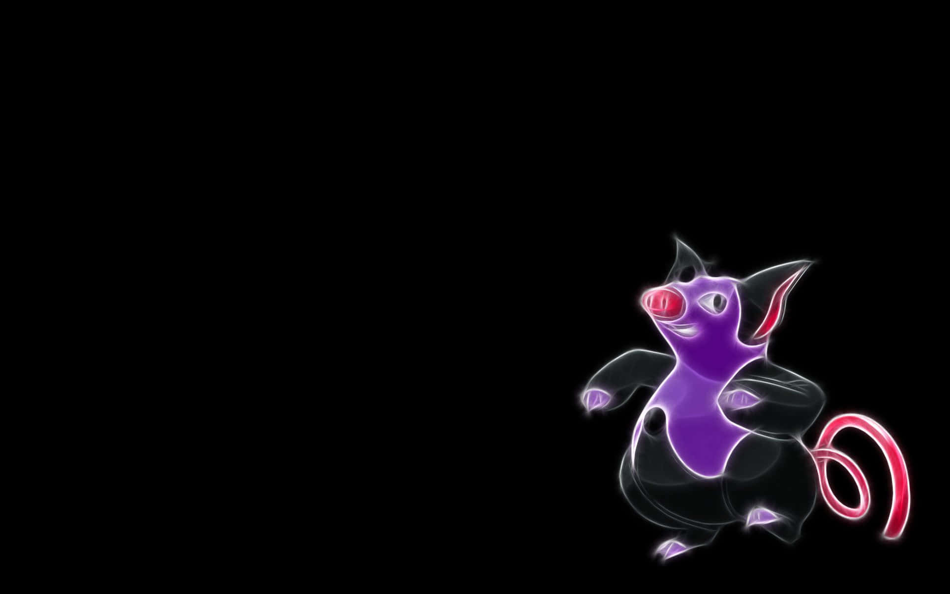 Neon Grumpig, purple and black, red eyes, Full HD Desktop Wallpaper