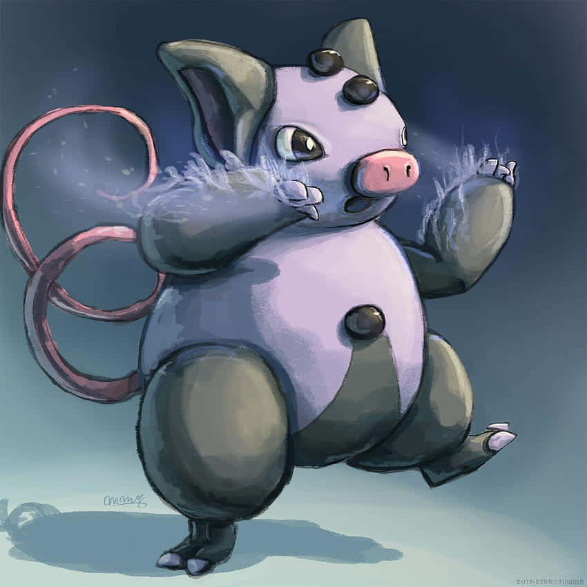 Grumpig, pink tail, glowing eyes, SD Desktop Wallpaper