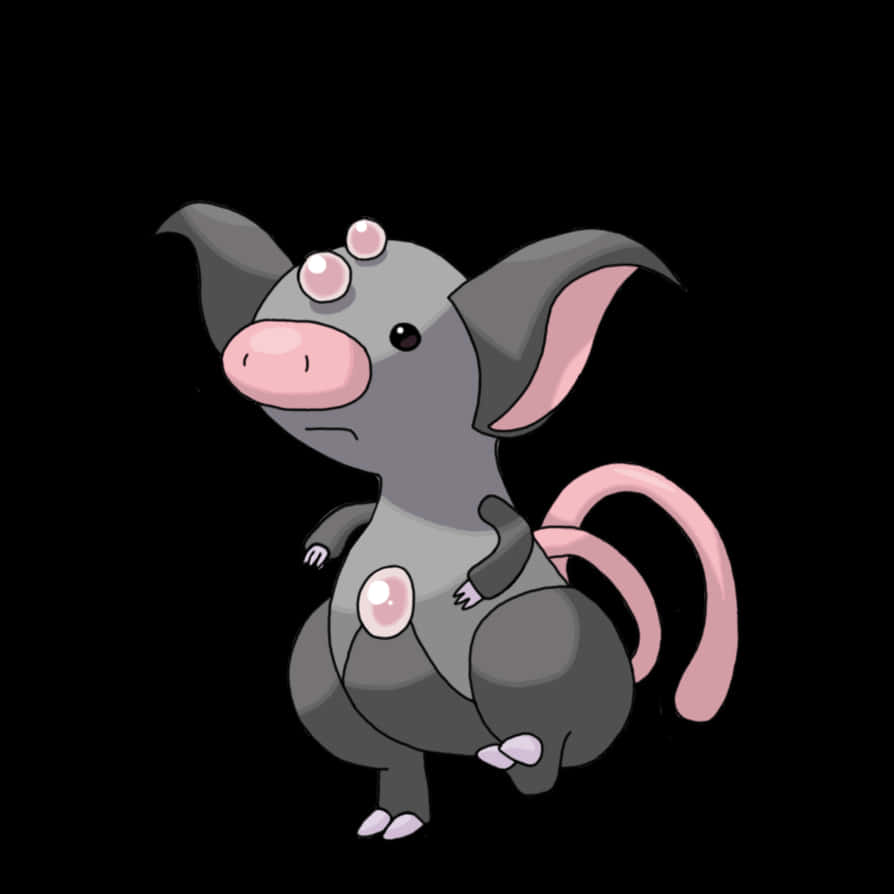 Gray Grumpig, pink ears, pink cheeks, SD Desktop Wallpaper