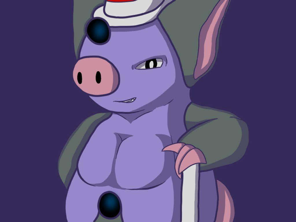 Grumpig, purple, white staff, SD Desktop Wallpaper