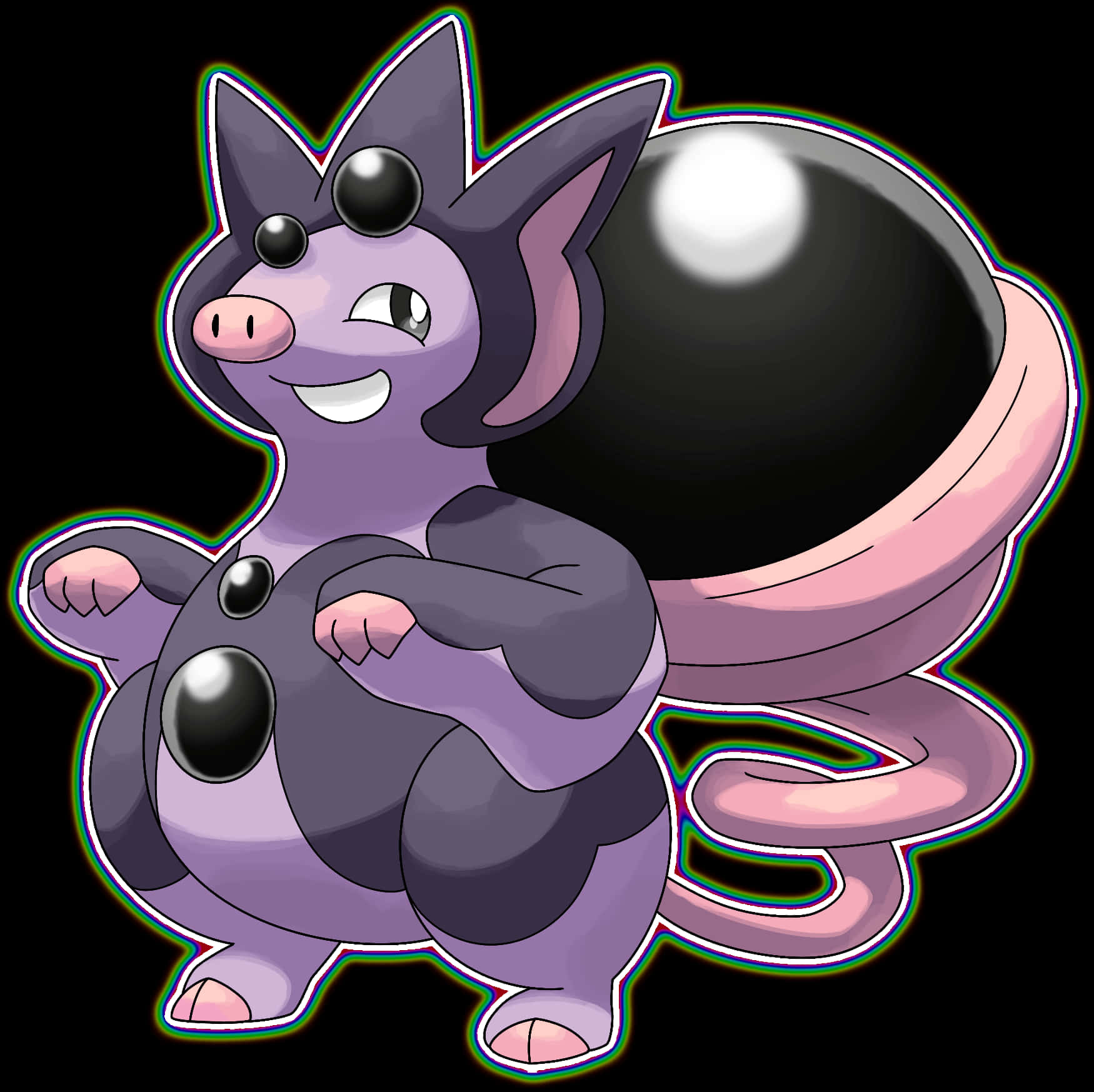 Grumpig, huge pearl on tail, purple, HD Desktop Wallpaper