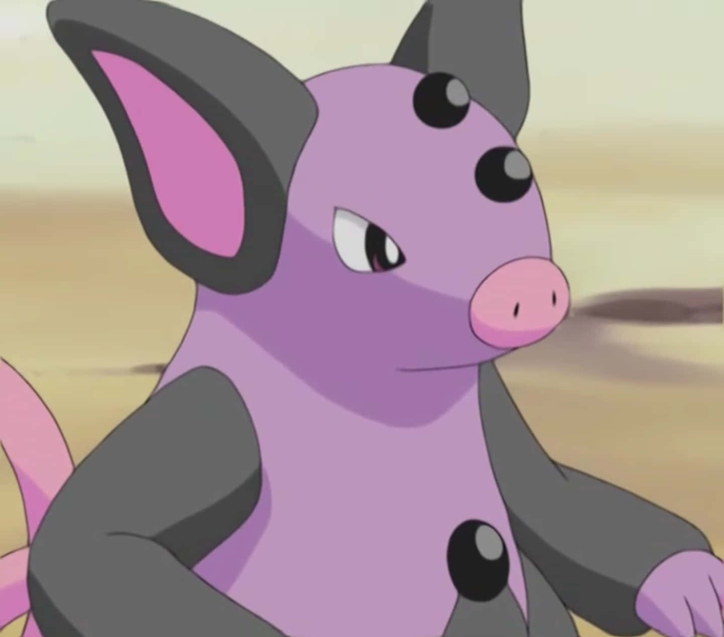 Grumpig, dirt pathway, purple, HD Desktop Wallpaper