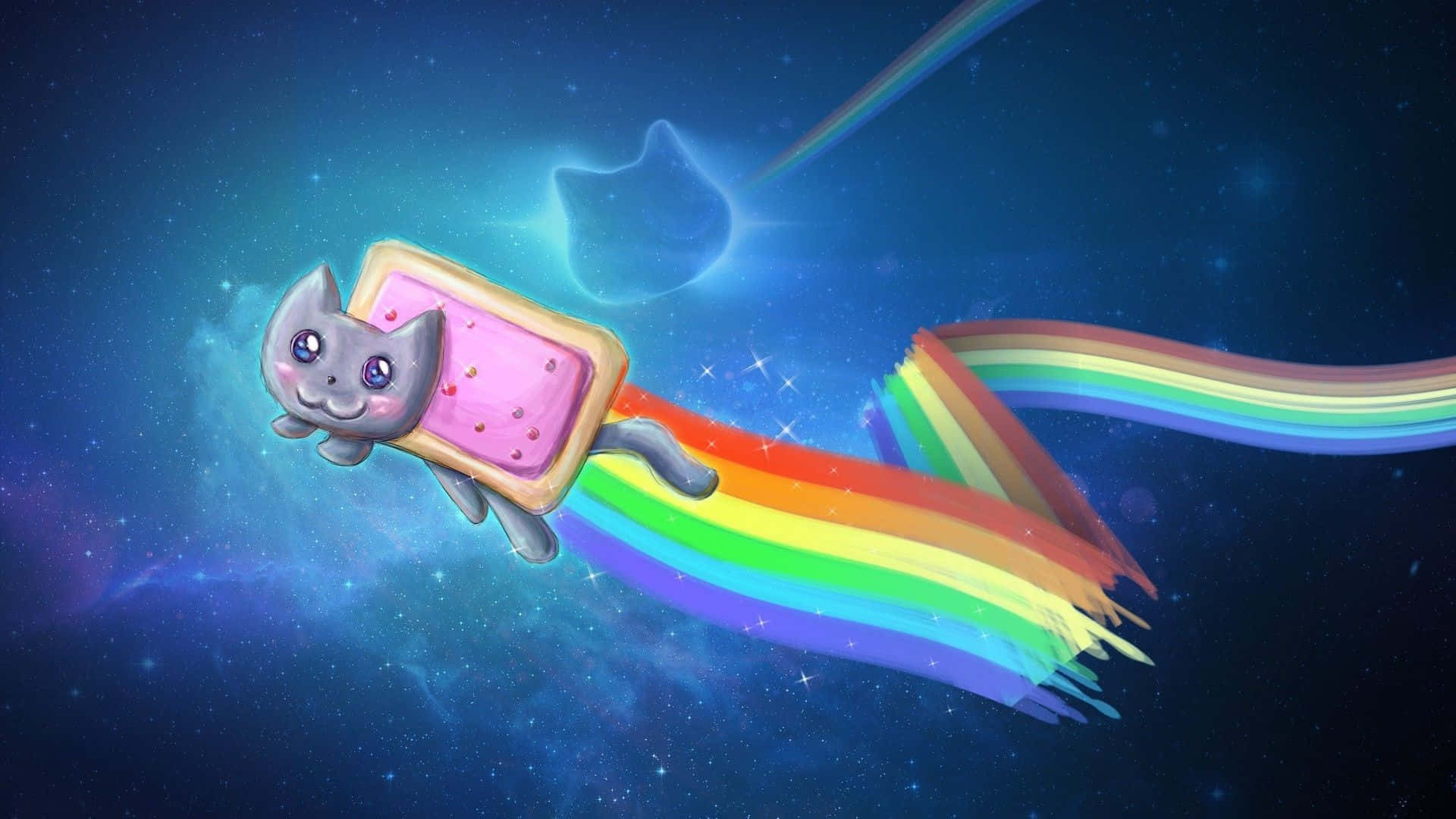 Grumpy Cat, gray cat, pink frosted cookie body, Full HD Desktop Wallpaper