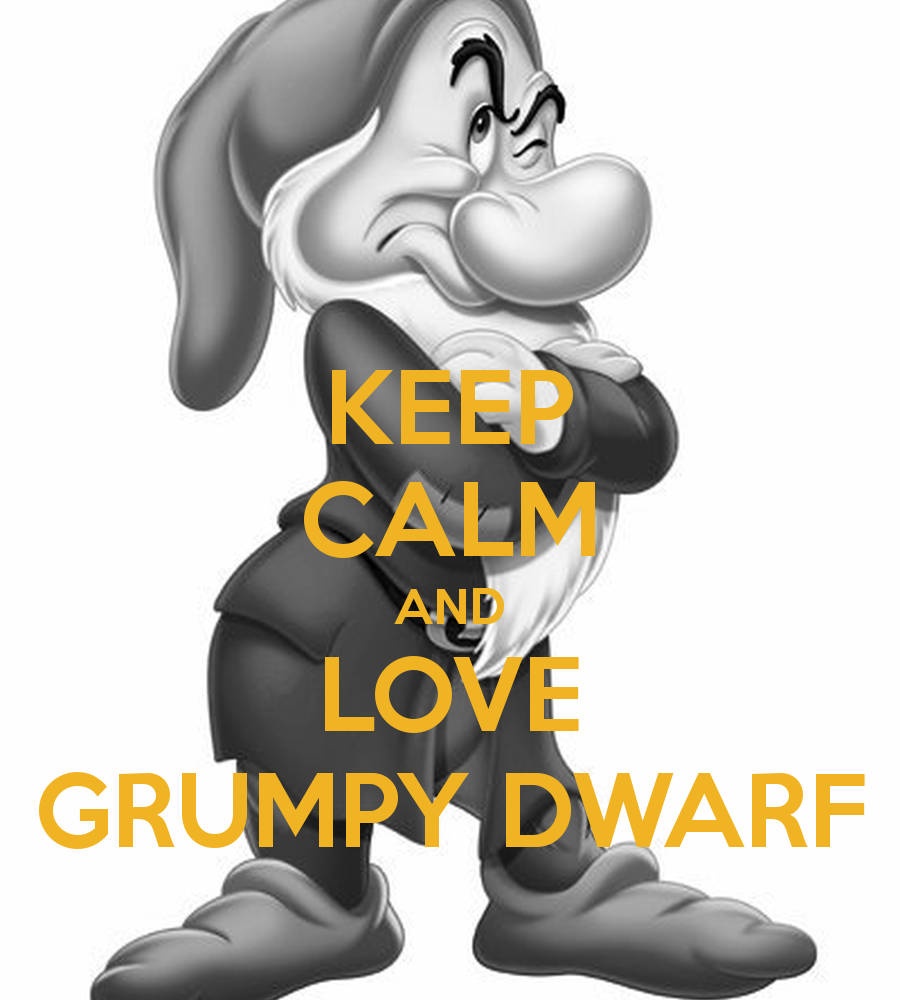 Grumpy Dwarf, Snow White, arms crossed, SD Phone Wallpaper