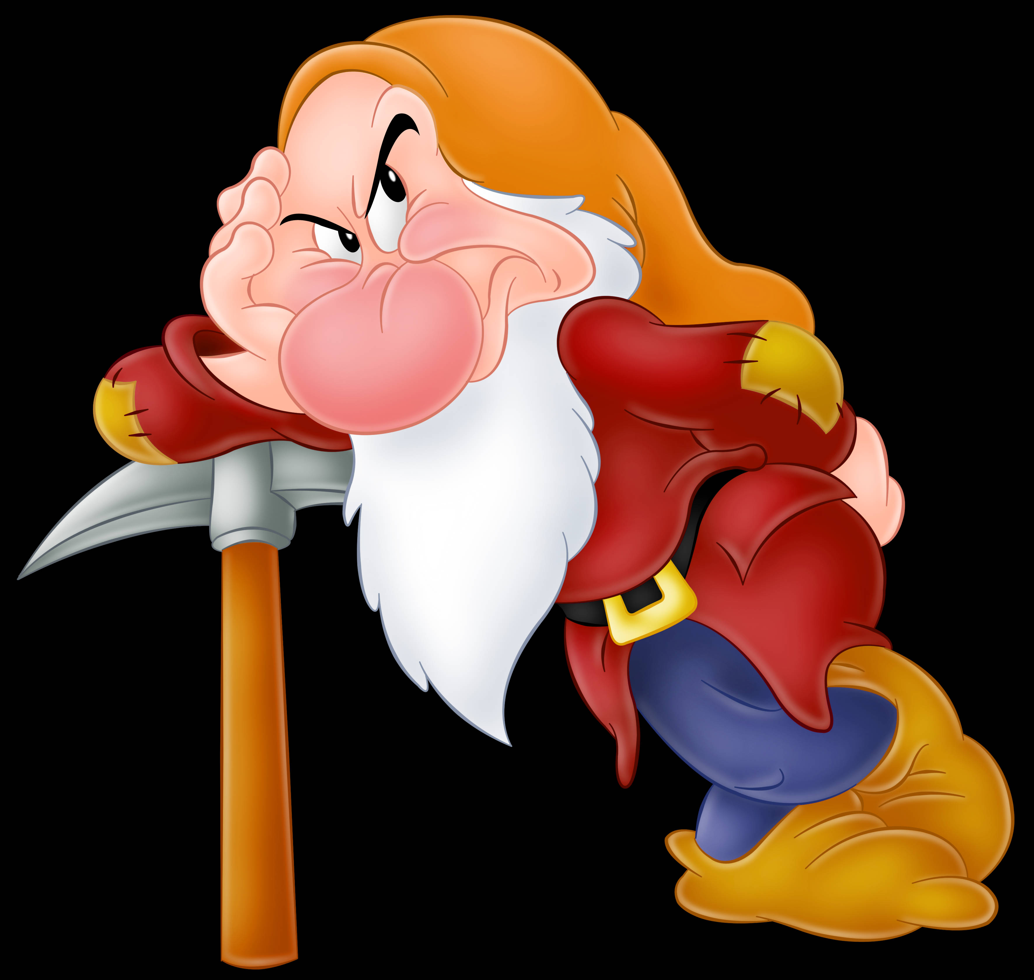 Grumpy Dwarf, white beard, red coat, 2K Desktop Wallpaper