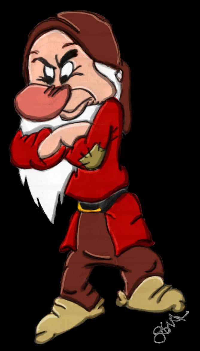 Grumpy, red shirt, white beard, SD Phone Wallpaper